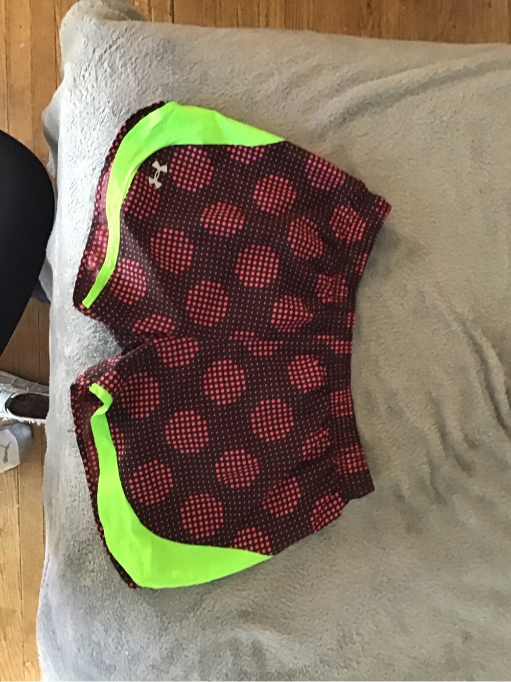 Under Armour Women’s Neon Green-Trim Red Polka Dot Athletic Shorts
